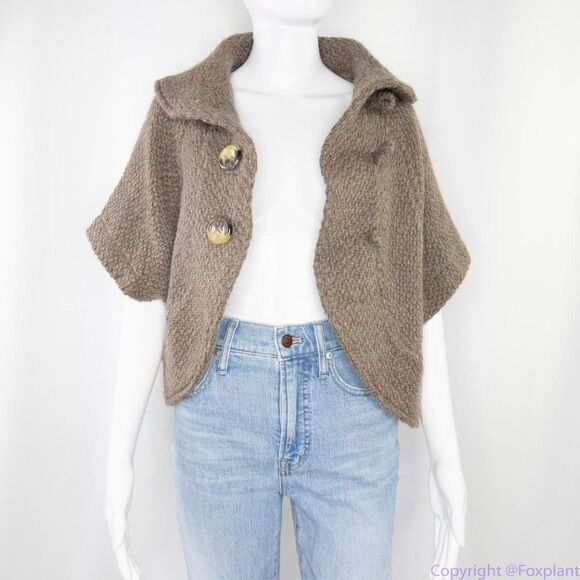 John Branigan Wool Alpaca button front grey‎ cardigan women’s - Picture 9 of 14